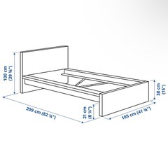 IKEAのシングルベッドとマットレスの画像