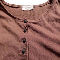 SOLFIER こげ茶 Ｔシャツ 皴加工 半袖 の画像