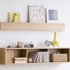 無印良品  壁に付けられる家具 長押 木製 オーク 棚 の画像