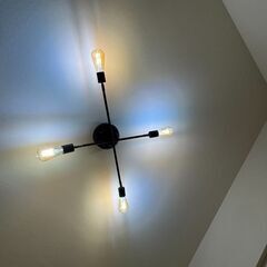 【中古】モダン 4灯 シーリングライト ブラックの画像