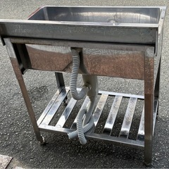 業務用 1槽シンク 幅750×奥450×高さ800+BG90(mm) 一層シンク 一層 1層 一槽 店舗 厨房機器 流し台 キッチン 厨房 大阪の画像