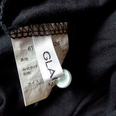 GLACIER 重ね着風カットソー 黒×白 リボンブラウス 長袖 サイズMの画像