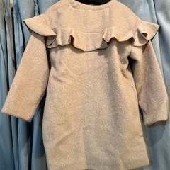 キッズコート　ベージュ　140cm ✨新品未使用品　　かわいいリボンポケット　ジモティ限定価格‼️の画像