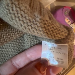 フード付きベージュクロップドニットセーター　ジモティ価格‼️の画像
