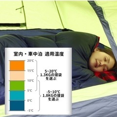 寝袋　ソロキャン キャンプ 車中泊 アウトドア -5度 封筒型 洗濯可の画像