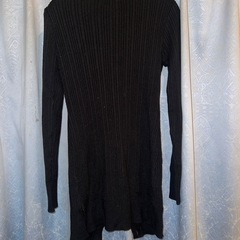ブラックリブ編みロングカーディガン　Vネック　ジモティ限定価格‼️の画像