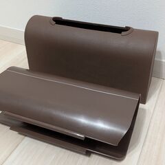 ブラウン ティッシュケース（縦置き / 横置き）の画像