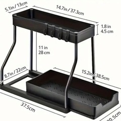 新品未使用 キッチン2段式収納ラックの画像