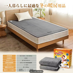 敷き専用の電気毛布　160×80cm　重厚な厚手生地　丸洗い可　ダニ退治機能の画像