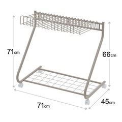 メッシュ棚付きスラックスハンガー 衣類がすっきり片付くスラックスハンガー の画像