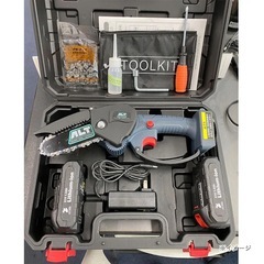 【未使用】片手で扱えるハンディーチェンソー21Vバッテリー2個付きの画像