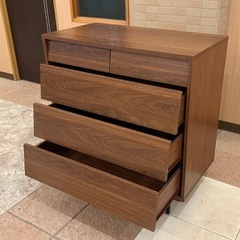 🤝取引中【引き取り限定】木製ローチェスト/4段収納/北欧風の画像