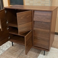 🤝取引中【引き取り限定】木製チェスト/見開き収納2段付き/北欧風の画像