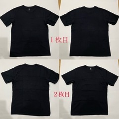 【3点セット/1回のみ着用】UNIQLO クルーネックTシャツ　メンズ　ブラック　Lの画像