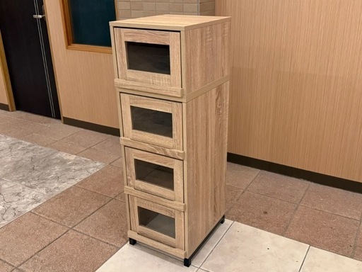 ?取引中【引き取り限定】木製シューズBOX/靴箱/フラップドア式/８点セット