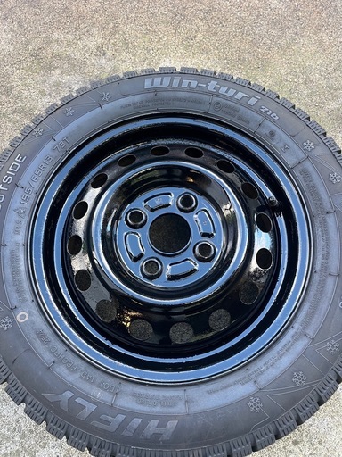 2024製　バリ山　使用少し　　155/65R13ス　スタッドレス ホイール付き(スズキ系)4本