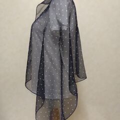 ストール　ネイビー×ドットの画像