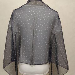ストール　ネイビー×ドットの画像