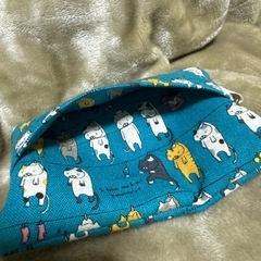 猫柄　　ティッシュケース付ミニポーチの画像