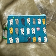 猫柄　　ティッシュケース付ミニポーチの画像