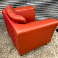 本革 1人掛けソファ ボタンダウン 肘付き ソファ 1Pの画像