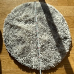 洗える　円形ラグ　カーペット　アイボリーの画像