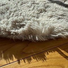 洗える　円形ラグ　カーペット　アイボリーの画像