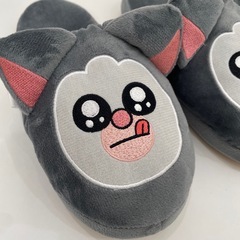 【新品未使用】まめきちまめこ　メロ　スリッパ 耳付きの画像