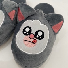 【新品未使用】まめきちまめこ　メロ　スリッパ 耳付きの画像