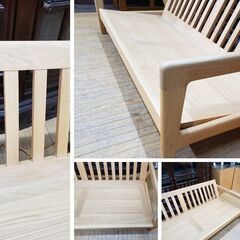 K10　飛騨の家具？　木製　アームベンチの画像