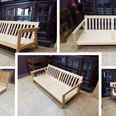 K10　飛騨の家具？　木製　アームベンチの画像