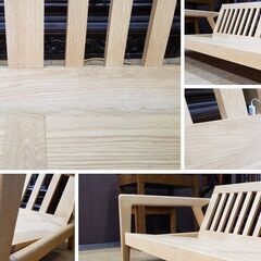 K10　飛騨の家具？　木製　アームベンチの画像