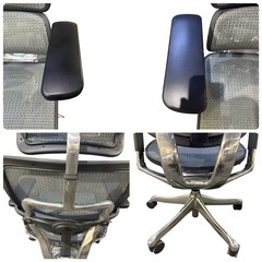 【美品】ErgohumanPRO エルゴヒューマンプロ グレー ヘッドレスト付②の画像