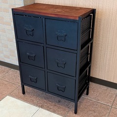 【引き取り限定】ヴィンテージ風ドロワーチェスト/スチールフレーム/美品の画像