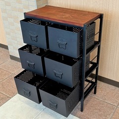 【引き取り限定】ヴィンテージ風ドロワーチェスト/スチールフレーム/美品の画像