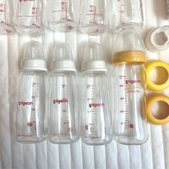 ピジョン 母乳実感 ガラス スリムタイプ 哺乳瓶 乳首 まとめ売り おまけ付きの画像