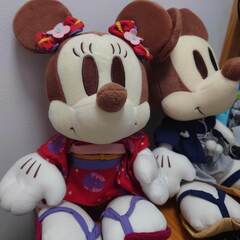 ディズニー ちびーず 2003年セガ限定 ミッキーミニー晴れ着物BIGぬいぐるみの画像