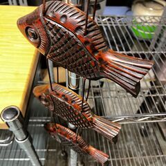 日本伝統工芸品 木彫り魚 インテリア オブジェの画像