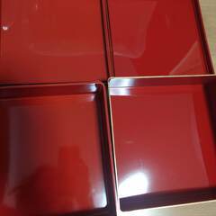 漆器重箱 赤黒デザイン文箱 2種類 1重箱の画像