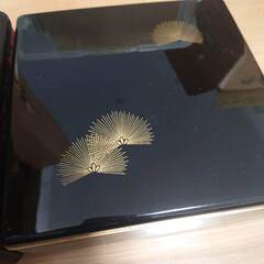 漆器重箱 赤黒デザイン文箱 2種類 1重箱の画像