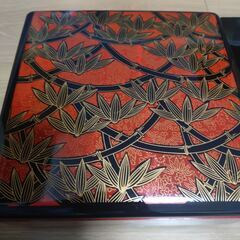 漆器重箱 赤黒デザイン文箱 2種類 1重箱の画像