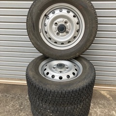 No.158スタットレスタイヤ145/80/R12 4H PCD100 スチールホイール付4本セットの画像