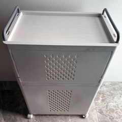 折りたたみ式ランドリーバスケット 2段　キャスター付きの画像