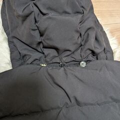 メゾピアノ 黒 ファー付きダウンコート 100センチの画像