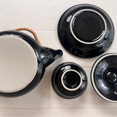 土瓶蒸し　黒　陶器　茶器　美品の画像
