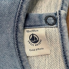 プチバトー　デニムワンピース 18M 81cmの画像