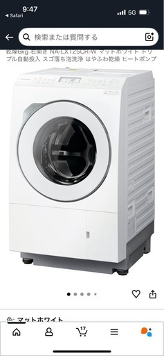 ドラム式洗濯乾燥機【Panasonic】