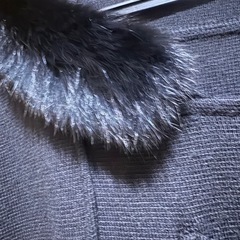 お値下げ中‼️　ニットコート　ウール混　フード　黒　の画像