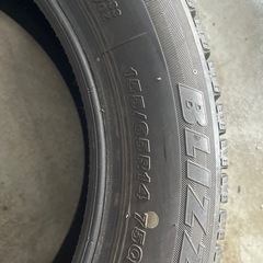 スタッドレスタイヤ　ブリヂストン　レボジーゼッド　155/65/14 14年製造残溝ありの画像