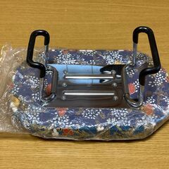 【美品/長期保管品/お引取限定】■らくらく座椅子■携帯用折畳み正座椅子■和装柄■W265mm×D170mm■の画像